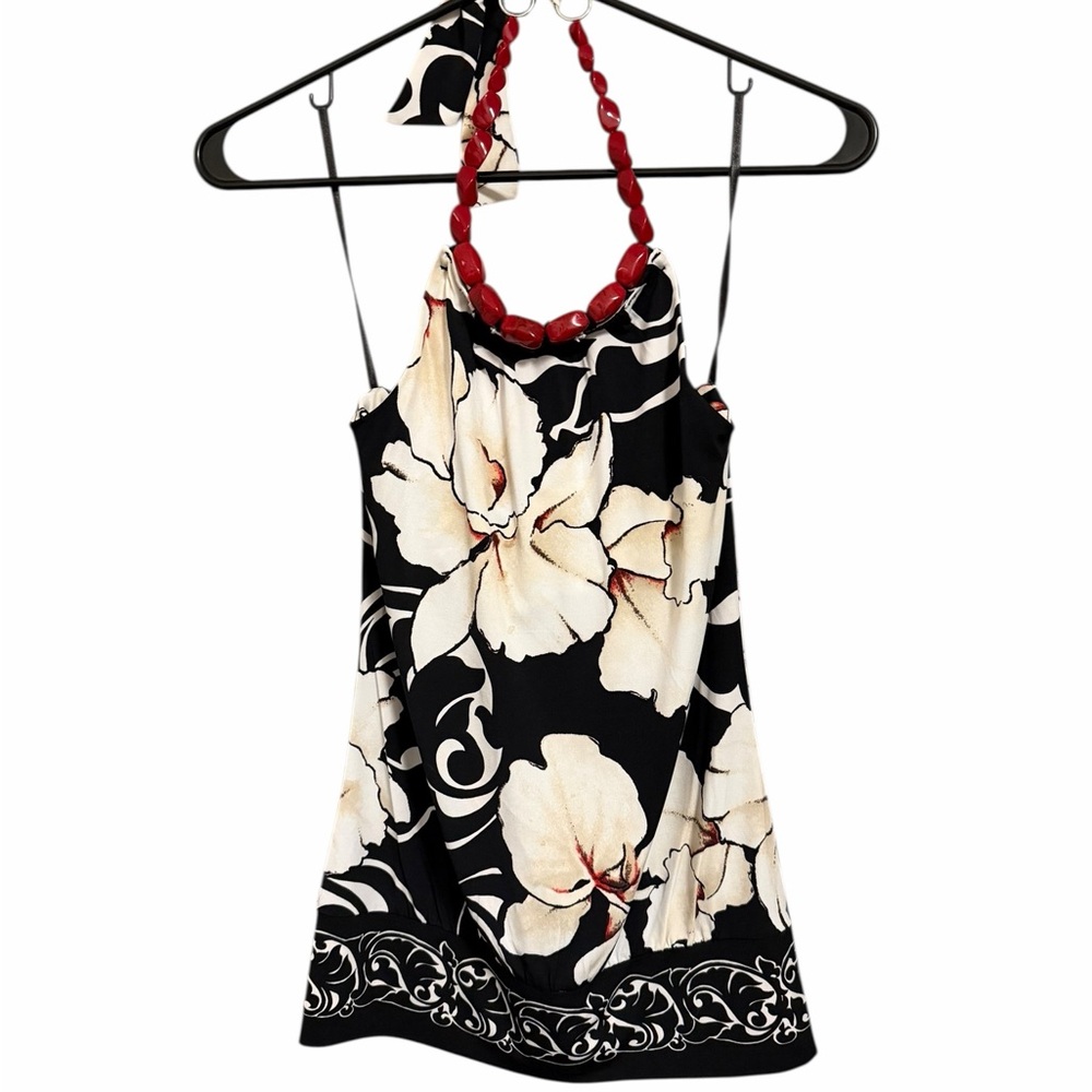 White House Black Market Floral Halter Top
